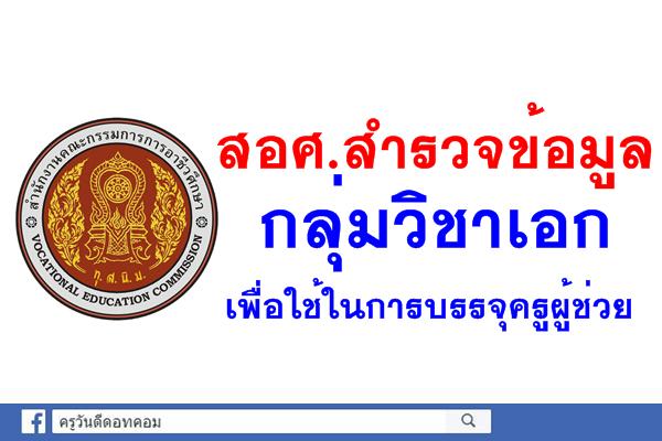 สอศ.แจ้งข้อมูลกลุ่มวิชาเพื่อใช้ในการบรรจุและแต่งตั้งบัญชีผู้สอบแข่งขันได้ ตำแหน่งครูผู้ช่วย