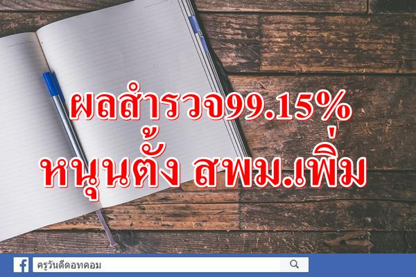 ผลสำรวจ99.15%หนุนตั้ง สพม.เพิ่ม