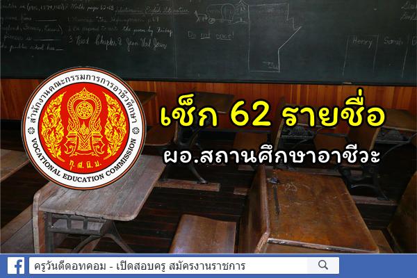 สอศ.ประกาศบรรจุและแต่งตั้งผอ.สถานศึกษาอาชีวะ62ราย