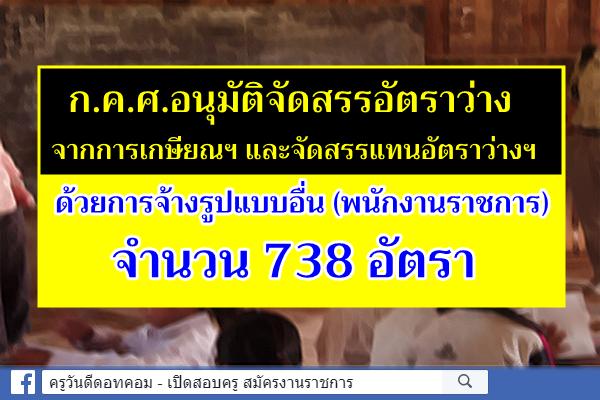 ก.ค.ศ.อนุมัติจัดสรรอัตราว่างจากการเกษียณฯ และจัดสรรแทนอัตราว่างฯ ด้วยการจ้างรูปแบบอื่น (พนักงานราชการ)