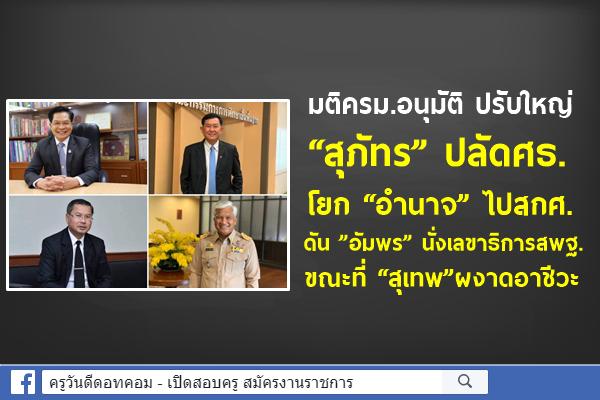 ครม.ไฟเขียว"สุภัทร"ปลัดศธ.โยก"อำนาจ"ไปสกศ.