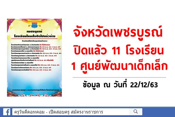 จังหวัดเพชรบูรณ์ ปิดแล้ว 11 โรงเรียน 1 ศูนย์พัฒนาเด็กเล็ก