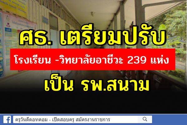 ศธ. เตรียมปรับ โรงเรียน -วิทยาลัยอาชีวะ 239 แห่ง เป็น รพ.สนาม 