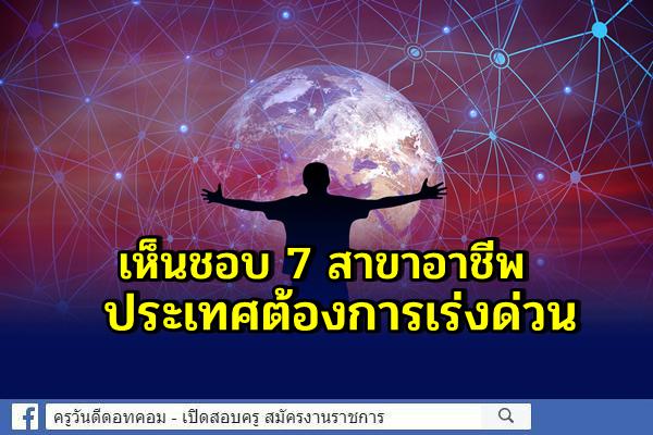 คกก.กรอบคุณวุฒิแห่งชาติ เห็นชอบ 7 สาขาอาชีพ ประเทศต้องการเร่งด่วน