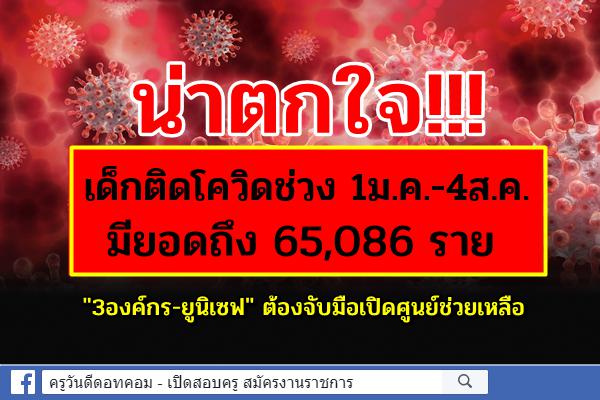 น่าตกใจ!!! เด็กติดโควิดช่วง 1ม.ค.-4ส.ค.มียอดถึง 65,086 ราย "3องค์กร-ยูนิเซฟ" ต้องจับมือเปิดศูนย์ช่วยเหลือ