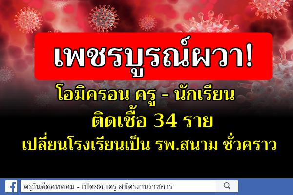 เพชรบูรณ์ผวา! โอมิครอน ครู - นักเรียน ติดเชื้อ 34 ราย เปลี่ยนโรงเรียนเป็น รพ.สนาม ชั่วคราว