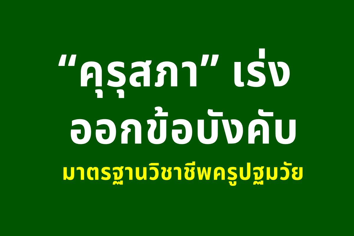 “คุรุสภา” เร่งออกข้อบังคับมาตรฐานวิชาชีพครูปฐมวัย